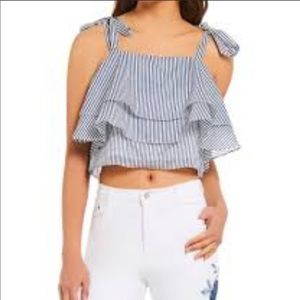 Gianni Bini Jenna Hello Sailor Shoulder Tie Crop